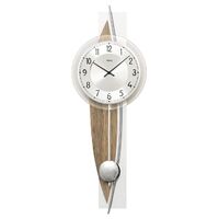 Walnut & Silver Round Dial with Pendulum - AMS - W7452