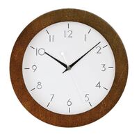 Walnut Wood Round Face Wall Clock By AMS