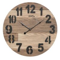 50cm Brown Rustic Round Wall Clock By AMS image