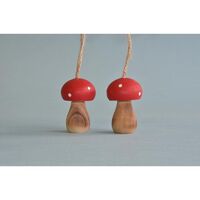 Mushroom Wooden Red 7cm
