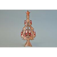 Santa In Tree Natural Wooden 30cm