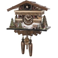 Deer & Bench Battery Chalet Cuckoo Clock 22cm By ENGSTLER image