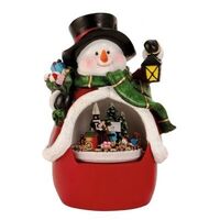 Snowman Snow Globe with Music and Moving Figurines