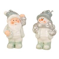 Santa / Snowman in Mint and Silver