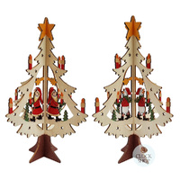 20cm Wooden 3D Tree Decoration- Assorted Designs