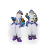 Shelf Sitter Santa Dressed In Purple 18cm