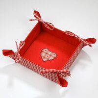 Red Kitchen Pack - 1 X Bread Basket, Pot Holder & Oven Mit
