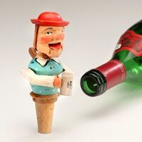 Carved Bottle Stopper Man And Hb Beer Mug