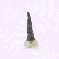 12cm Gnome Head Hanging Decoration- Grey