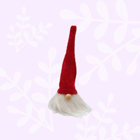 12cm Gnome Head Hanging Decoration- Red