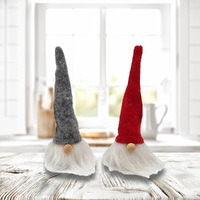 12cm Red Or Grey Gnome Head Hanging Decoration- Assorted Designs image