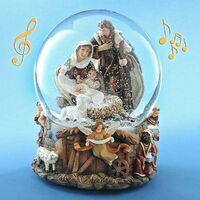NATIVITY SNOW GLOBE WITH MUSIC TUNE SILENT NIGHT