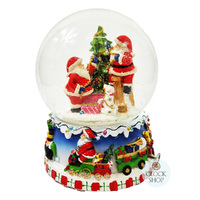 19.5cm Musical Snow Globe With Santa And Train (Let It Snow) image