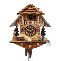 Accordion Player 1 Day Mechanical Chalet Cuckoo Clock 32cm By SCHNEIDER image