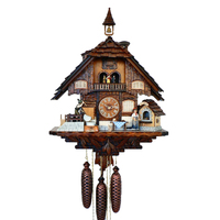 Chalet 8 Day Lady Cooking Bread And Man Milling Flour 55cm Cuckoo Clock By SCHNEIDER