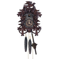 Carved 1 Day Leaf With Birds On The Side 27cm Cuckoo Clock By SCHNEIDER