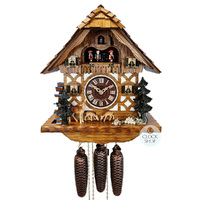 Jumping Deer 8 Day Mechanical Chalet Cuckoo Clock With Dancers 34cm By SCHWER image
