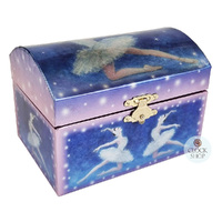 Blue & Purple Ballerina Musical Jewellery Chest With Dancing Ballerinas (Tchaikovsky- Swan Lake) image