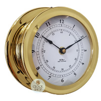 16.5cm Polished Brass Nautical Quartz Clock By FISCHER image