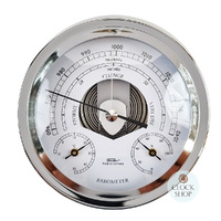 16.5cm Chrome Barometer With Thermometer & Hygrometer By FISCHER image