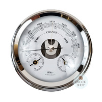 12.5cm Chrome Barometer With Thermometer & Hygrometer By FISCHER image