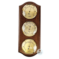 33cm Walnut Weather Station With Barometer, Thermometer & Hygrometer By FISCHER image
