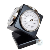 15cm Black Weather Station Cube With Barometer, Thermometer & Hygrometer By FISCHER image