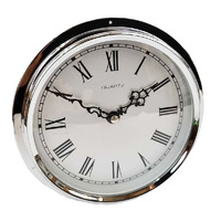 15cm Silver Clock Insert With Silver Dial and Flange Bezel By FISCHER  image