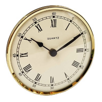 10cm Gold Clock Insert With Ivory Dial By FISCHER  image
