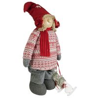 Gnome Boy Red Hat Pull Out Legs 55cm