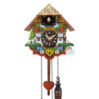 Alphorn Battery Chalet Cuckoo Clock 19cm By ENGSTLER image