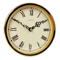 13cm Gold Clock Insert With Ivory Dial By FISCHER  image