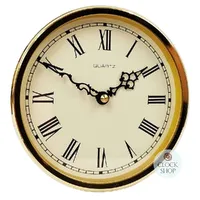 13cm Gold Clock Insert With Ivory Dial & Roman Numerals By FISCHER