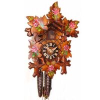 Carved Leaf with Red Handpainted Flowers - Hones - 102 RO