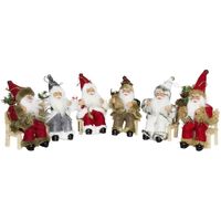 Santa Claus On Bench Assorted 18cm
