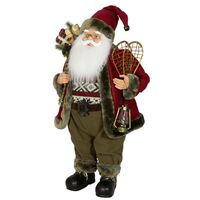 SANTA CLAUS EBBE WITH LANTERN AND SNOW SHOES STANDING 80CM