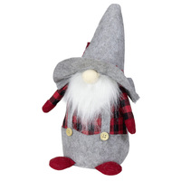 Boy Gnome In Red Flannelette Shirt 18cm