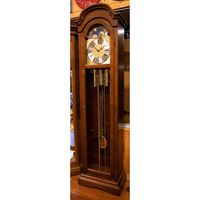 Walnut Grandfather Clock With Westminster Chime And Full Glass Door By HETTICH