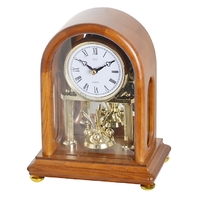 TIMBER ANNIVERSARY CLOCK WITH REAR MIRROR