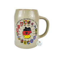 German Map & Coat Of Arms Stoneware Beer Mug 0.5L By Böckling image