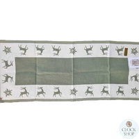 Green Reindeer Table Runner By Schatz (100cm) image