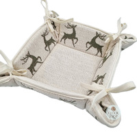Green Reindeer Bread Basket By Schatz image