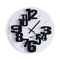 White/black Perseo Modern Wall Clock 40cm By Arti Mestier