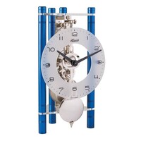 Blue Skeleton Triangular Table Clock By HERMLE