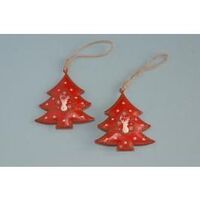 Tree Red Metal 7.5cm