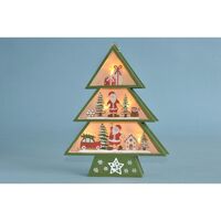 Tree with Santa Lantern Green 24cm