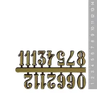 25mm Gold Arabic Numerals