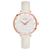 Rose Gold Eolia Watch - White Dial Stone Leather Band By PIERRE LANNIER