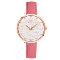 Rose Gold Eolia Watch - White Dial Fuschia Leather Band By PIERRE LANNIER