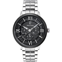 Silver Beaucour Watch - Black Dial Silver Link Band By PIERRE LANNIER